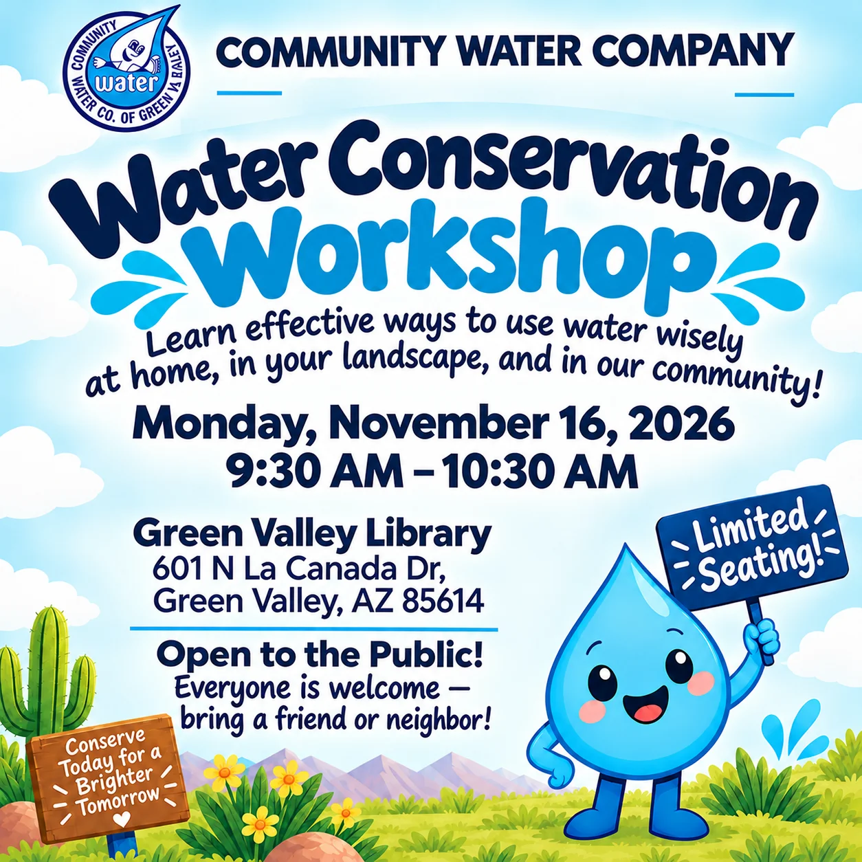 Water Conservation Workshop banner
